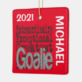 Goalie Extraordinaire CUSTOM Keramikornament (Links)