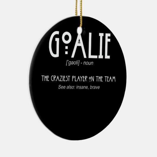 Goalie Gear Goalkeeper Definition Fußball Hockey Keramik Ornament (Rechts)