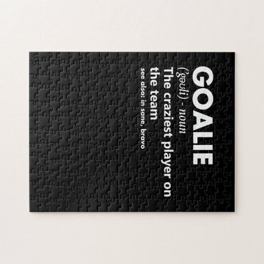 Goalie Goalkeeper Definition Fußball Hockey Puzzle (Horizontal)