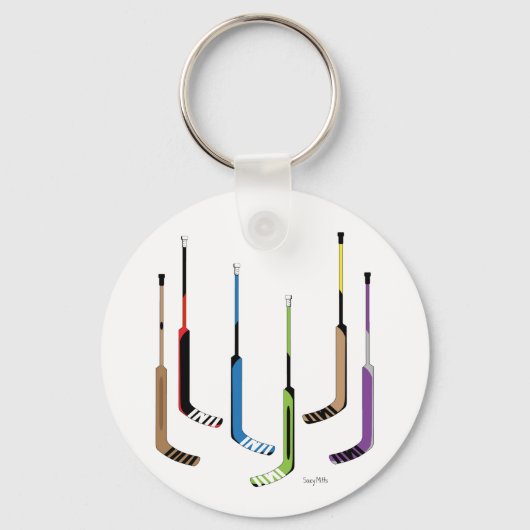 Goalie Hockey Sticks Schlüsselanhänger (Vorderseite)