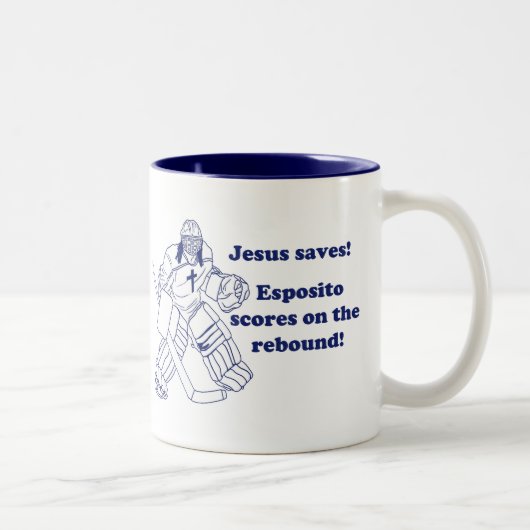 GOALIE JESUS RETTET Tasse (Rechts)
