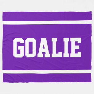 GOALIE Sportlich Athletisch Lila Weiße Textstreife Fleecedecke