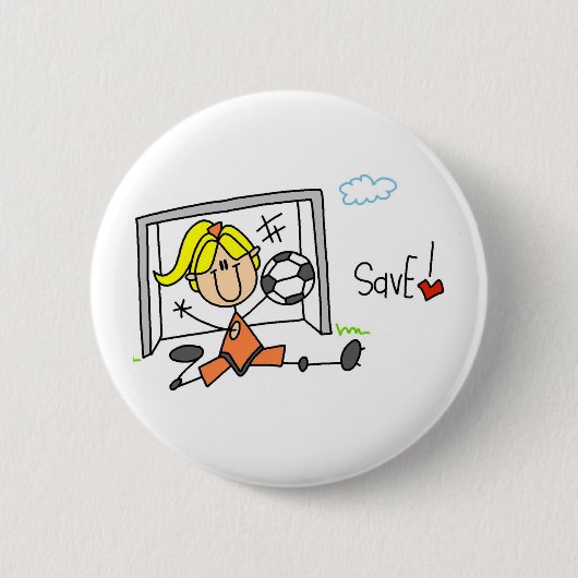 Goalie stellt den geretteteknopf her button (Vorderseite)