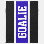 GOALIE Text Bold Athletic Blue Schwarz-weiß Stripe Fleecedecke (Vorderseite)