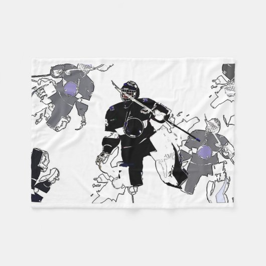 Goalies Rock! Hockey Player Fleece Blanket (Vorderseite (Horizontal))