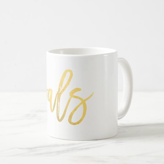 GOALS Gold Foil Modernes Script modische Custom Kaffeetasse (VorderseiteRechts)