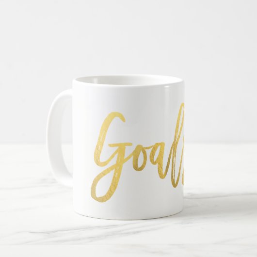 GOALS Gold Foil Modernes Script modische Custom Kaffeetasse (Vorderseite Links)