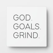 Goals Grind Motivierend Office Desk Sign Fotoplatte (Vorderseite)