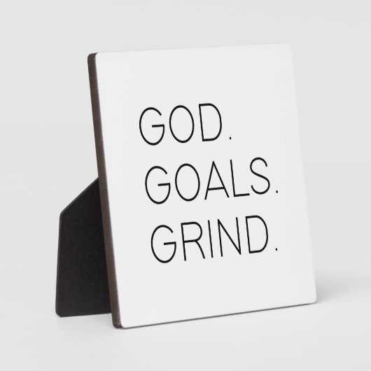 Goals Grind Motivierend Office Desk Sign Fotoplatte (Vorderseite)