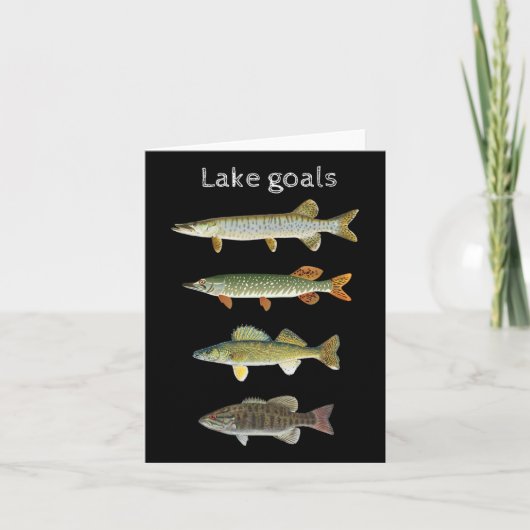 Goals Lake Fischen Musky Pike Walleye Kleiner Mund Karte (Vorderseite)