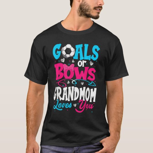 Goals Or Bow Keeper Of Gender Grandmom Loves You R T-Shirt (Vorderseite)