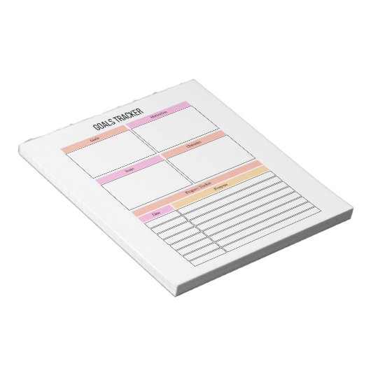 Goals Tracker Planner Notepad Notizblock (angewinkelt)