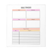 Goals Tracker Planner Notepad Notizblock (Vorderseite)