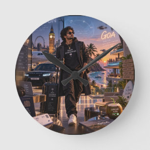 Goan Londoner • Zwei Städte, eine Seele • Gleiche Runde Wanduhr