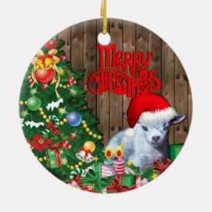 GOAT Adorable Pygmy Goat Baby Weihnachten Keramikornament