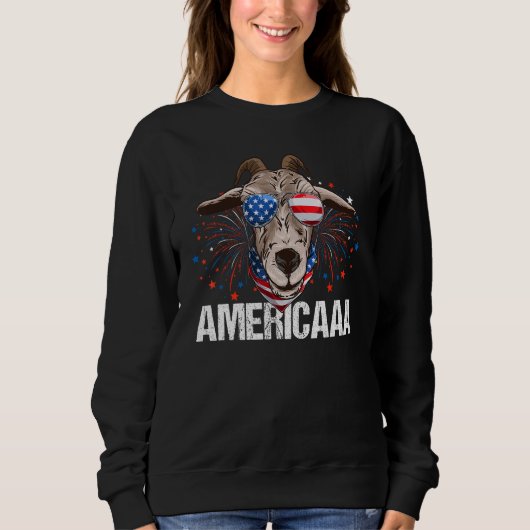 Goat Americaaa 4th Of July USA Patriotic  Boy Fire Sweatshirt (Vorderseite)