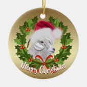 GOAT Angora Ziege Weihnachtsmannmütze Weihnachten Keramikornament (Vorne)