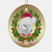 GOAT Angora Ziege Weihnachtsmannmütze Weihnachten Keramikornament (Links)