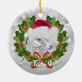 GOAT Angora Ziege Weihnachtsmannmütze Weihnachten Keramikornament (Hinten)