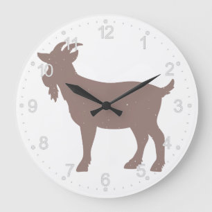 Goat animal farm silhouette große wanduhr