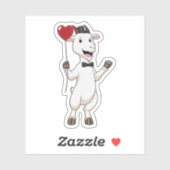 Goat as Groom with Heart Balloon Aufkleber (Blatt)
