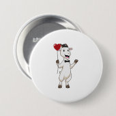 Goat as Groom with Heart Balloon Button (Vorne & Hinten)