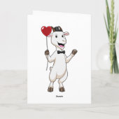 Goat as Groom with Heart Balloon Karte (Rückseite)