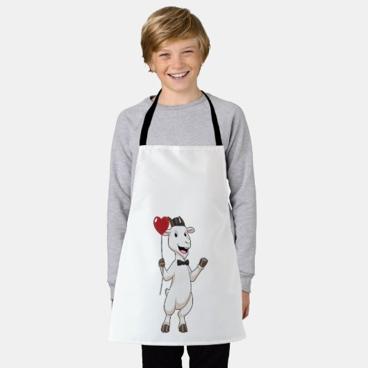 Goat as Groom with Heart Balloon Schürze (Getragen)