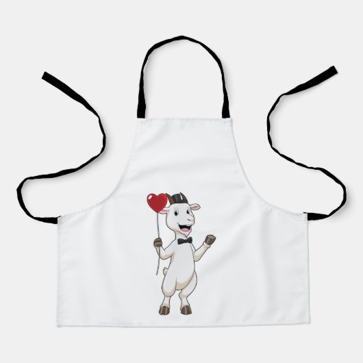 Goat as Groom with Heart Balloon Schürze (Vorderseite)