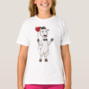 Goat as Groom with Heart Balloon T-Shirt
