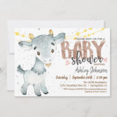 Goat Baby Shower Einladung, Junge, Bauernhof Einladung (Vorderseite)