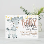 Goat Baby Shower Einladung, Junge, Bauernhof Einladung (Stehend Vorderseite)