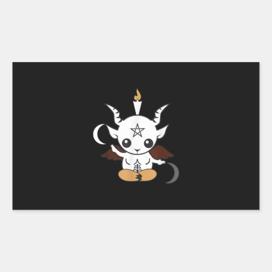 Goat Baphomet Halloween-Geschenk Rechteckiger Aufkleber (Vorderseite)