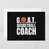 Goat Basketball Coach Geschenk Ankündigungspostkarte (Vorne/Hinten)
