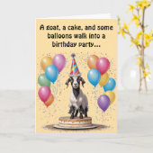 Goat Birthday Surprise - Funny & Witty Karte (Gelbe Blume)