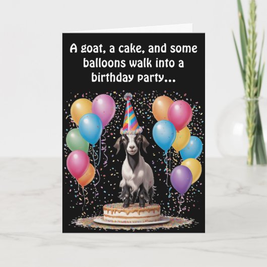 Goat Birthday Surprise - Funny & Witty Karte (Vorderseite)