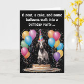 Goat Birthday Surprise - Funny & Witty Karte (Gelbe Blume)
