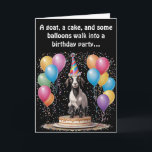 Goat Birthday Surprise - Funny & Witty Karte<br><div class="desc">Feiern Sie mit trockenem Spaß! Dieses unglaublich witzig Geburtstagsdesign besticht durch eine schelhafte Ziege,  einen Kuchen und Ballons - denn was ist ein Party ohne Chaos? Perfekt für alle,  die witzige Witze und leichten Spaß Lieben.</div>
