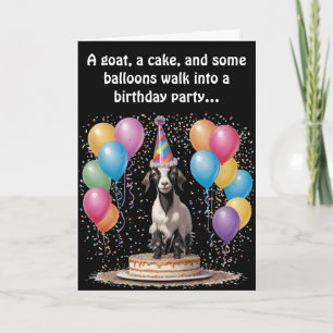 Goat Birthday Surprise - Funny & Witty Karte
