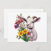 Goat Bouquet Post Card Postkarte (Vorne/Hinten)
