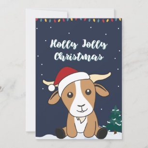 Goat Christmas Goats Winter Animals Holiday Card Feiertagskarte