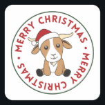 Goat Christmas Goats Winter Animals Square Sticker<br><div class="desc">The goat for Christmas with fairy lights. Funny animals with gifts and snow for the holidays. Also funny for Christmas in July. Goats are cute animals and perfect for Christmas.</div>