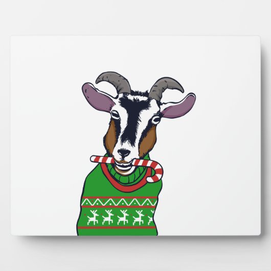 Goat Christmas Sweater Fotoplatte (Vorderseite)