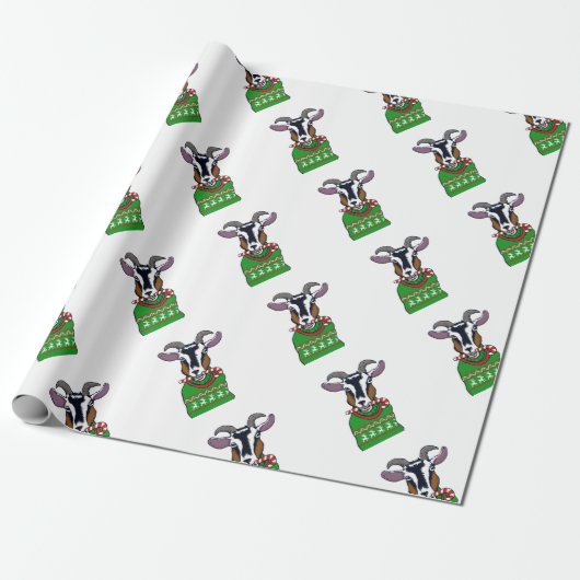 Goat Christmas Sweater Geschenkpapier (Ungerollt)