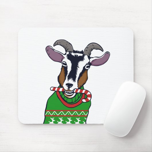 Goat Christmas Sweater Mousepad (Mit Mouse)