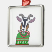 Goat Christmas Sweater Ornament Aus Metall (Links)