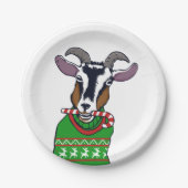 Goat Christmas Sweater Pappteller (Vorderseite)