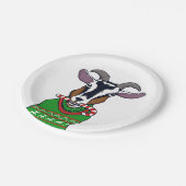 Goat Christmas Sweater Pappteller (Schrägansicht)