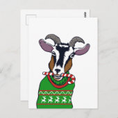 Goat Christmas Sweater Postkarte (Vorne/Hinten)