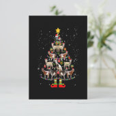 Goat Christmas Tree Snow Funny Goat Xmas Matching Dankeskarte (Stehend Vorderseite)